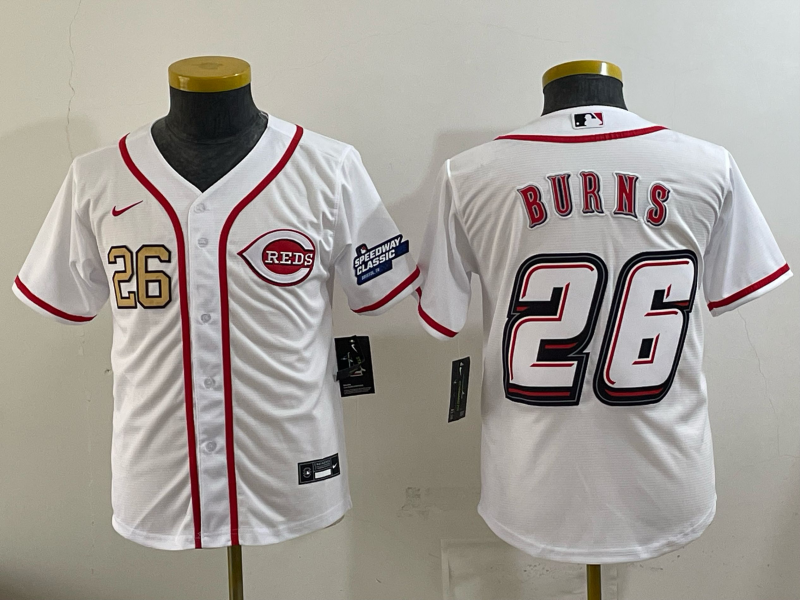 Youth Cincinnati Reds #26 Durns white Nike MLB 2025 Jersey 043->youth mlb jersey->Youth Jersey
